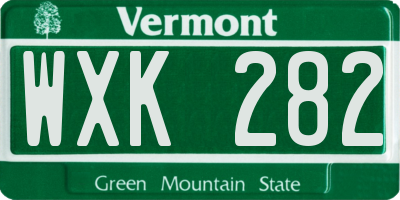 VT license plate WXK282