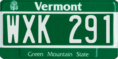 VT license plate WXK291