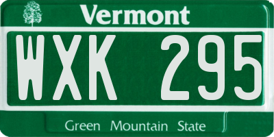 VT license plate WXK295