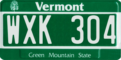 VT license plate WXK304