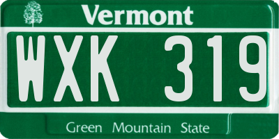 VT license plate WXK319