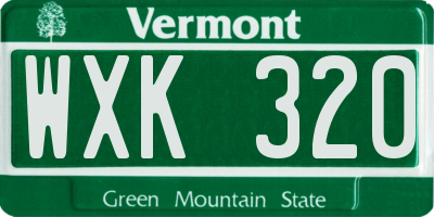VT license plate WXK320