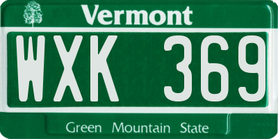 VT license plate WXK369