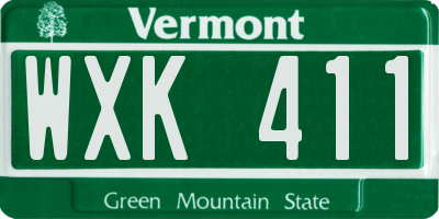 VT license plate WXK411