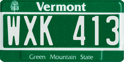 VT license plate WXK413