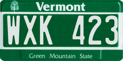 VT license plate WXK423