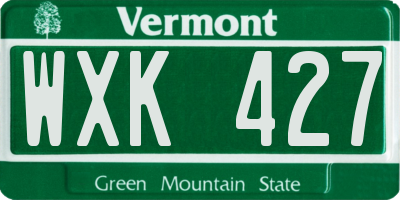 VT license plate WXK427