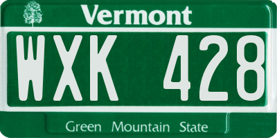 VT license plate WXK428