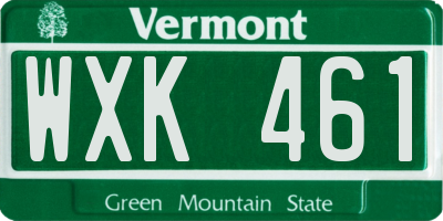 VT license plate WXK461