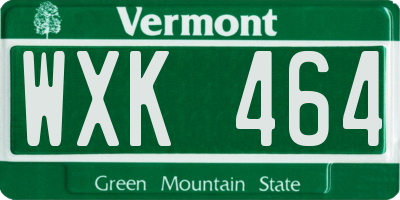 VT license plate WXK464