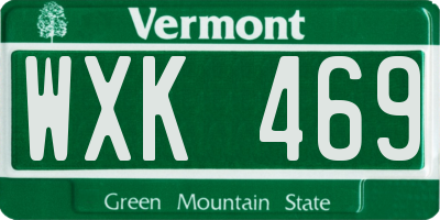 VT license plate WXK469