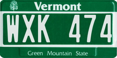VT license plate WXK474