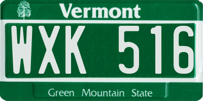 VT license plate WXK516