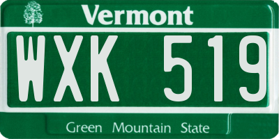VT license plate WXK519