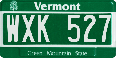 VT license plate WXK527