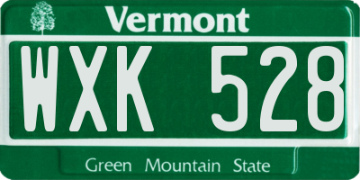 VT license plate WXK528