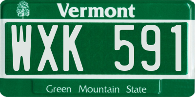 VT license plate WXK591