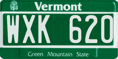 VT license plate WXK620