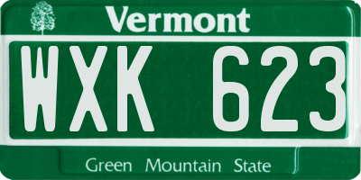 VT license plate WXK623