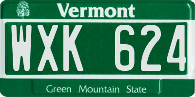 VT license plate WXK624
