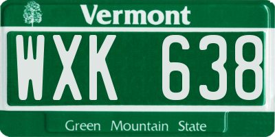 VT license plate WXK638