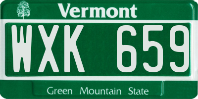 VT license plate WXK659