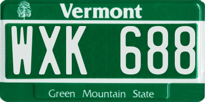 VT license plate WXK688