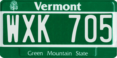 VT license plate WXK705