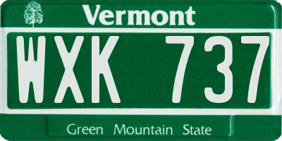 VT license plate WXK737