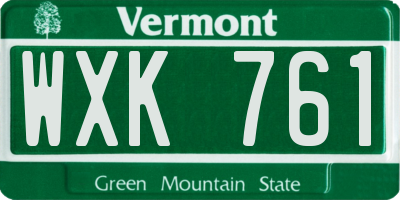VT license plate WXK761
