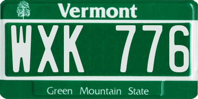 VT license plate WXK776