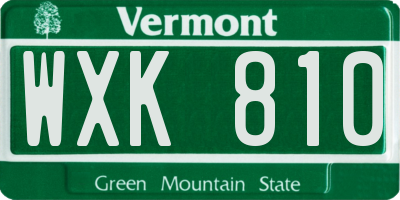 VT license plate WXK810