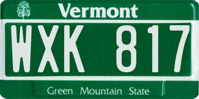 VT license plate WXK817