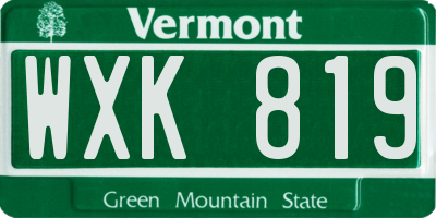 VT license plate WXK819