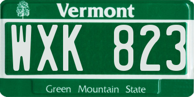 VT license plate WXK823