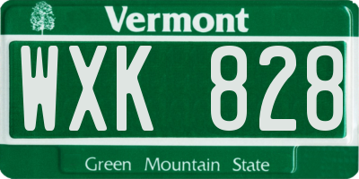 VT license plate WXK828