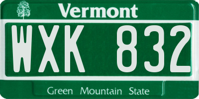 VT license plate WXK832