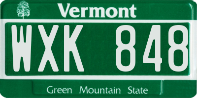 VT license plate WXK848