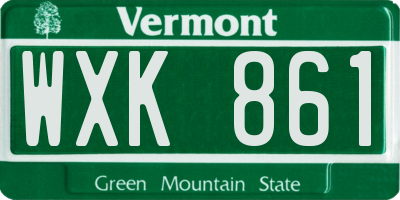 VT license plate WXK861