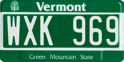 VT license plate WXK969