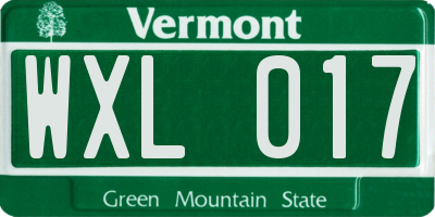 VT license plate WXL017