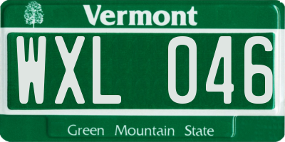 VT license plate WXL046