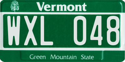 VT license plate WXL048