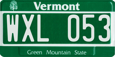VT license plate WXL053