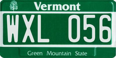 VT license plate WXL056