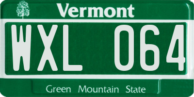VT license plate WXL064