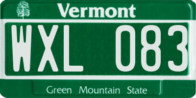 VT license plate WXL083
