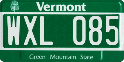 VT license plate WXL085