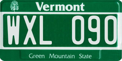 VT license plate WXL090
