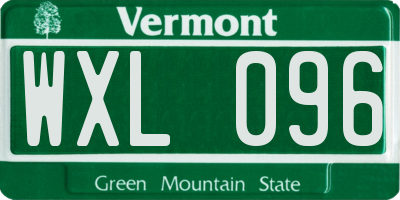 VT license plate WXL096